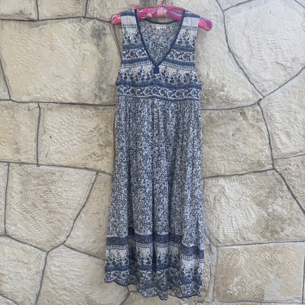 Billabong cotton midi high/low summer lightweight dress XS